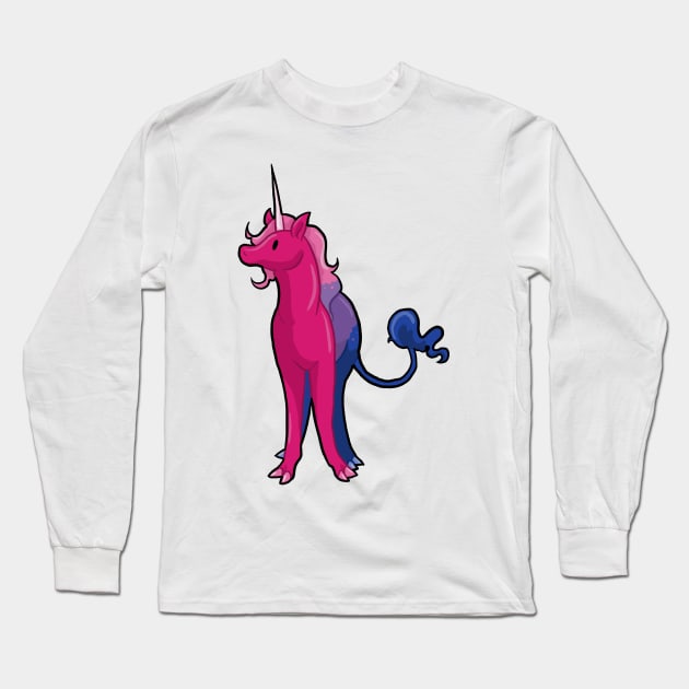 Bisexual Unicorn Pride Long Sleeve T-Shirt by Khalico